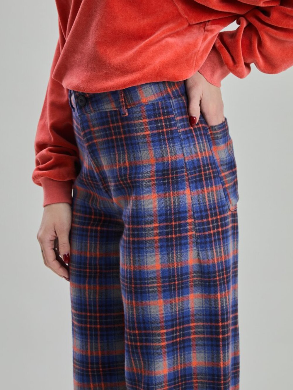 100% Organic Cotton Plaid Trousers - Picture 8 of 10